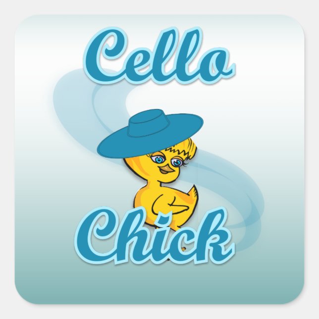 Cello Chick #3 Square Sticker (Front)