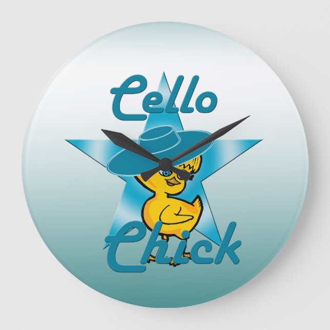 Cello Chick #7 Large Clock (Front)