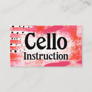 Cello Cours d'instruction Cartes de visite roses c