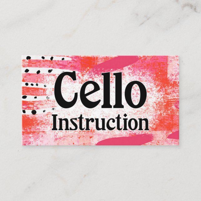 Cello Cours d'instruction Cartes de visite roses c (Devant)