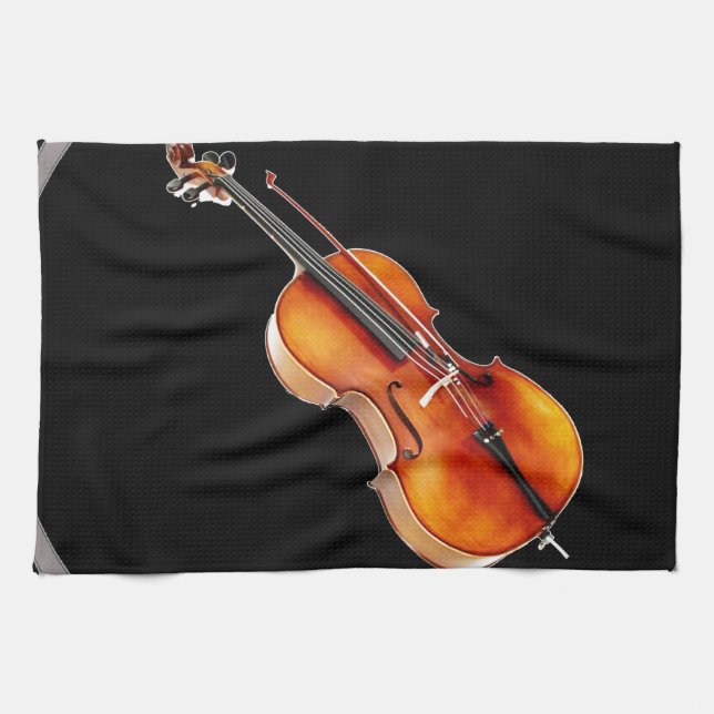 "Cello" design gifts and products Kitchen Towel (Horizontal)