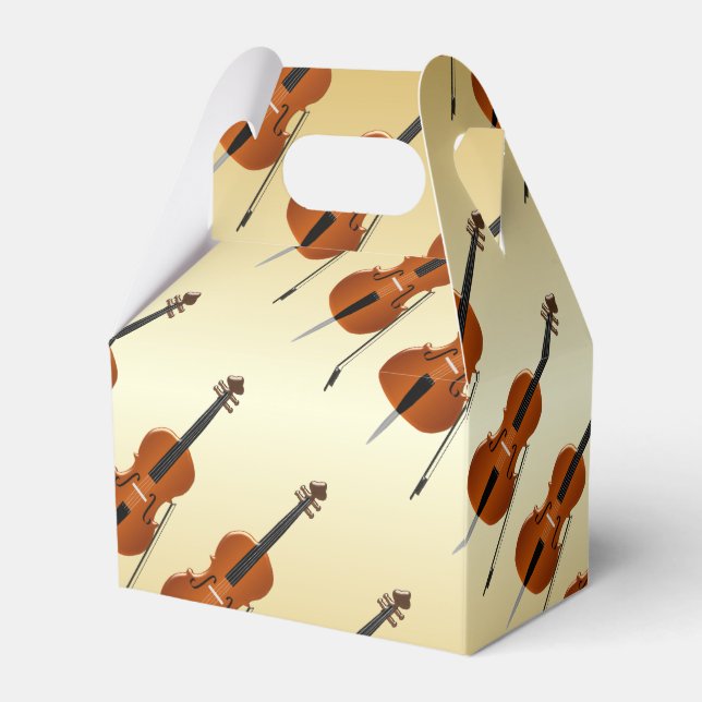 Cello Design Gold Coloured Favor Box (Front Side)