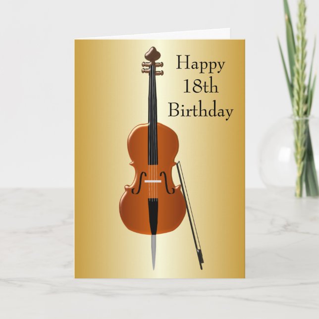 Cello Design Personalised 18th Birthday Card (Front)
