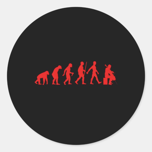 Cello For Cellist Chello Player Classic Round Sticker (Front)