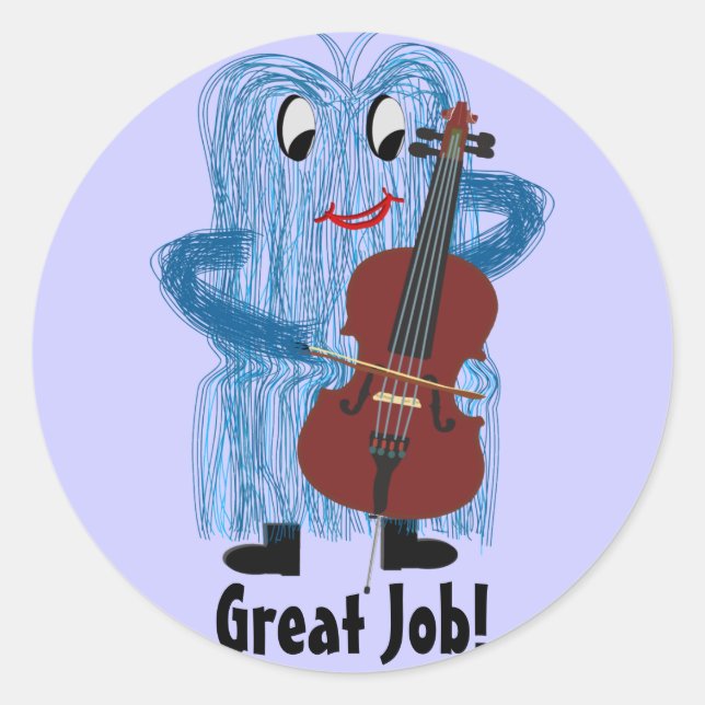 Cello - Get a Warm Fuzzy Feeling Classic Round Sticker (Front)