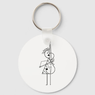 Cello Girl Keychain