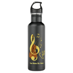 Cello Graphic Musician Music Theme 710 Ml Water Bottle