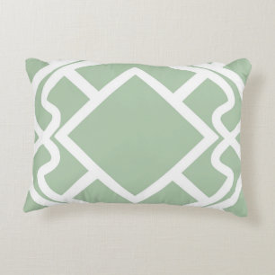 Cello Light sage green Trellis Design Decorative Pillow
