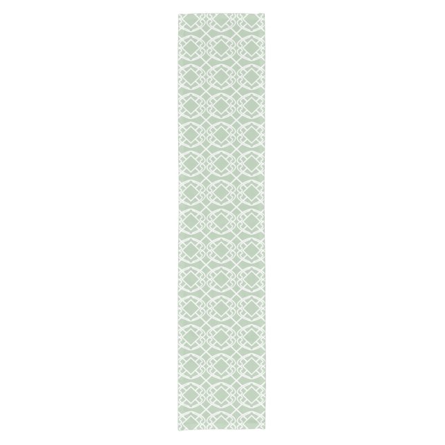 Cello Light sage green Trellis Design Short Table Runner (Front)