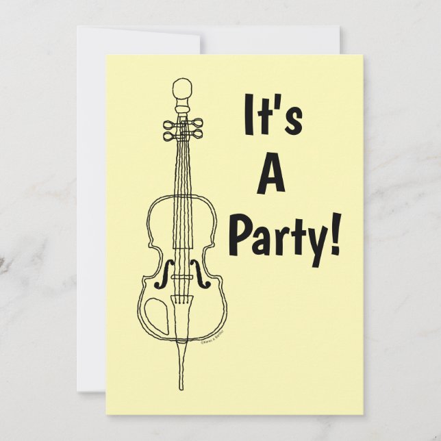 Cello Line Drawing Invitation (Front)
