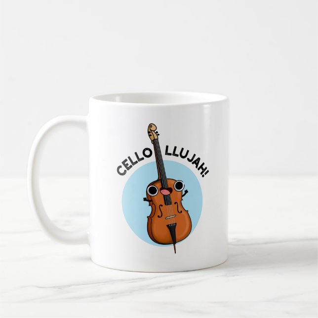 Cello-llujah Funny Cello Pun  Coffee Mug (Left)