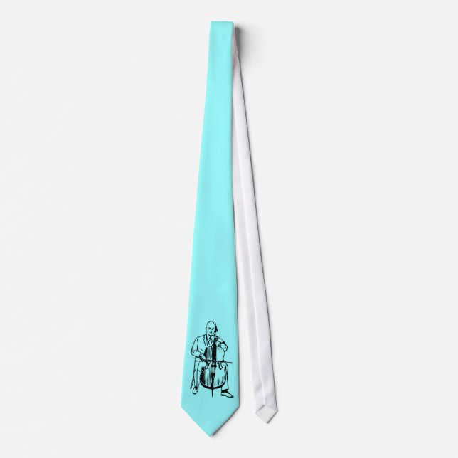 Cello man plays Bach Tie (Front)