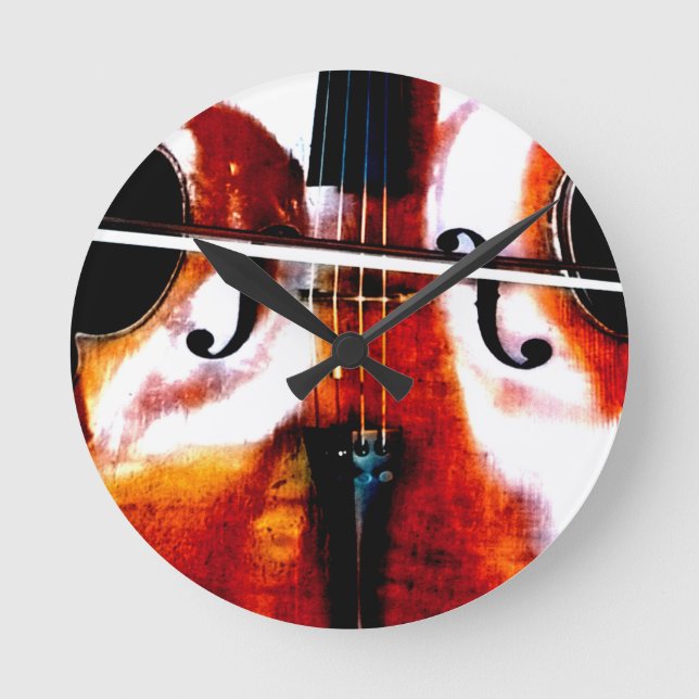 Cello Music is Life Beautiful Artistic Round Clock (Front)