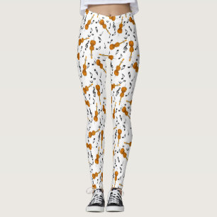 Cello Music Note Pattern Leggings