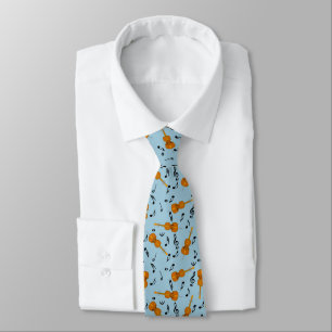 Cello Music Note Pattern Tie