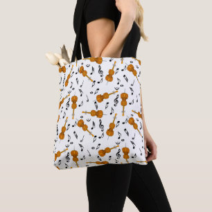 Cello Music Note Pattern  Tote Bag
