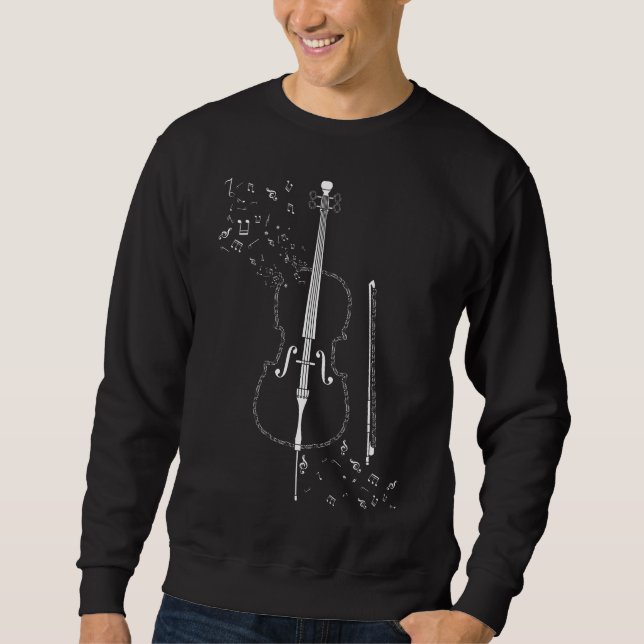 Cello Music Notes Instrument Musician Cellist Sweatshirt (Front)