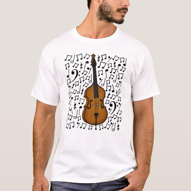 Cello Musical Notes Cellist String Music Teacher T-Shirt (Front)