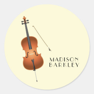 Cello Musician Music Teacher String Orchestra Classic Round Sticker