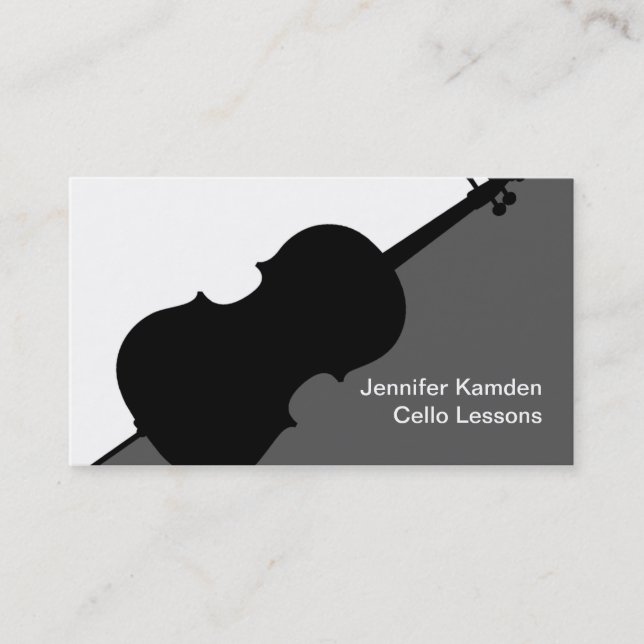 Cello Musician Teacher Player Cellist Music Business Card (Front)