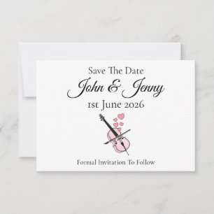 Cello Musician Wedding Save The Date