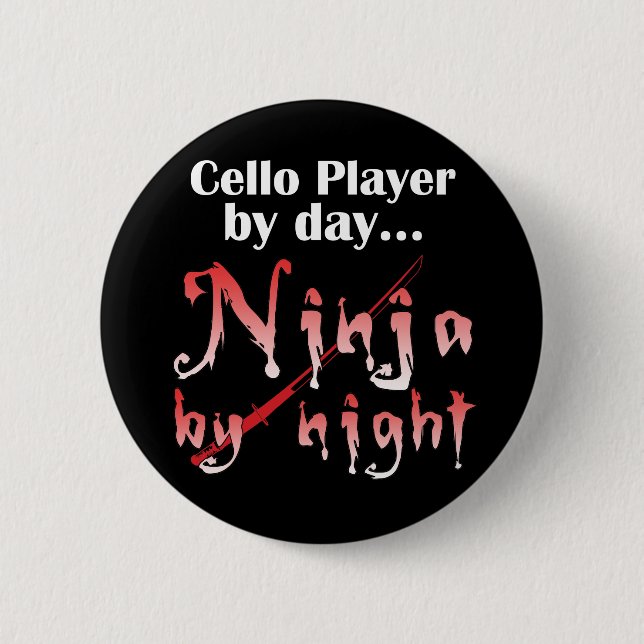 Cello Ninja 2 Inch Round Button (Front)