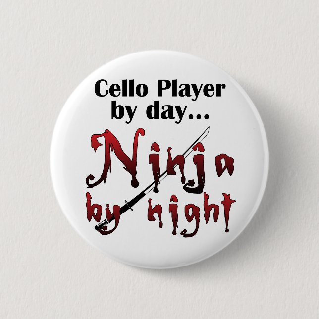 Cello Ninja 2 Inch Round Button (Front)