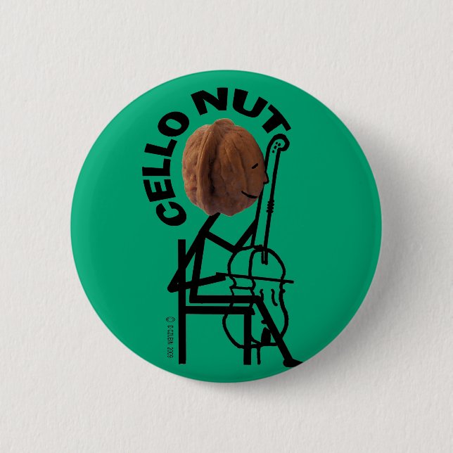 Cello Nut 2 Inch Round Button (Front)