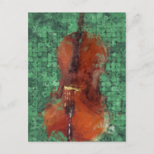 Cello On Green Postcard