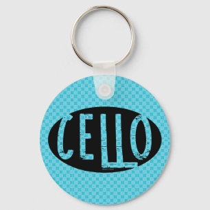 Cello Oval Rough Text Keychain
