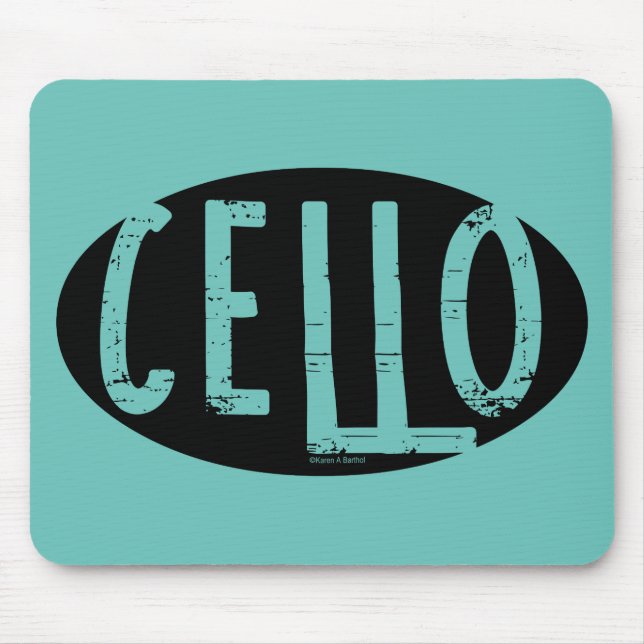 Cello Oval Rough Text Mouse Pad (Front)
