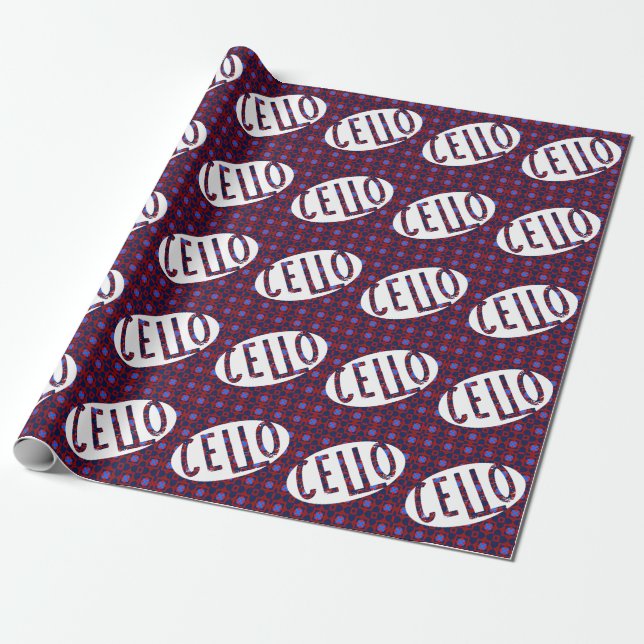 Cello Oval Rough Text Wrapping Paper (Unrolled)