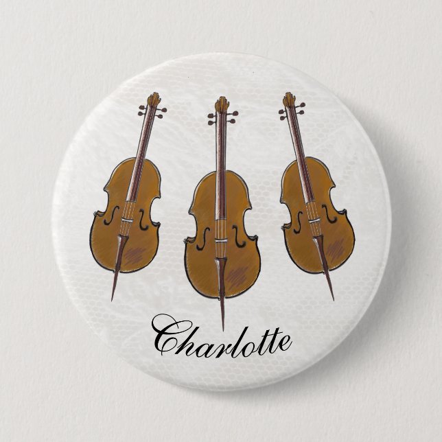Cello personalized badge 3 inch round button (Front)