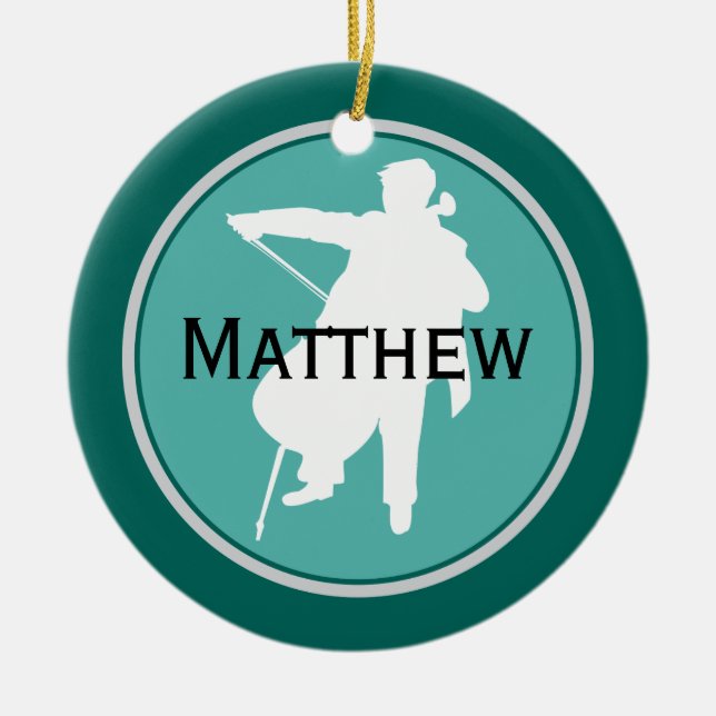 Cello Personalized Music Christmas Ornament (Front)
