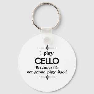 Cello - Play Itself Funny Deco Music Keychain