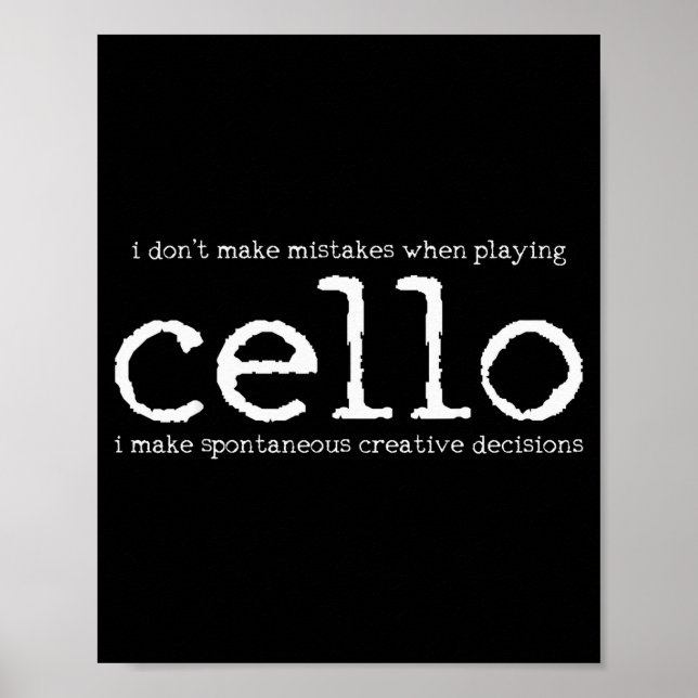 Cello Player Cellist Funny Gift  Poster (Front)