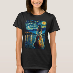 Cello Player Cellist Woman Orchestra Painting T-Shirt