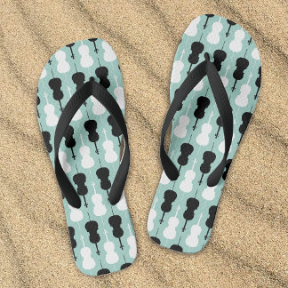 Cello Player Gift String Instrument Orchestra Flip Flops