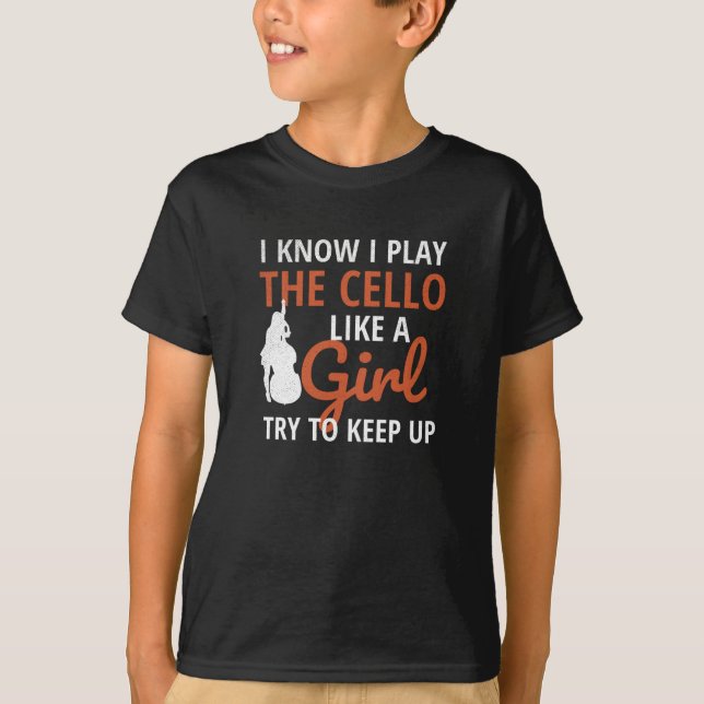 Cello Player Gifts For Women | Cello Cellist Girl T-Shirt (Front)