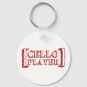 Cello Player Keychain