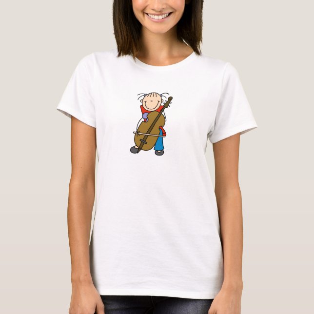 Cello Player Stick Figure Shirt (Front)