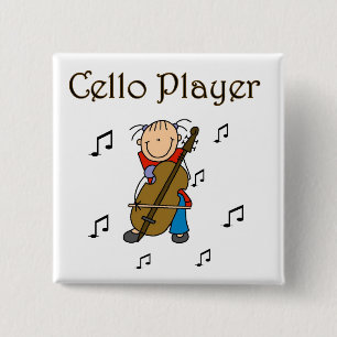 Cello Player Tshirts and Gifts 2 Inch Square Button