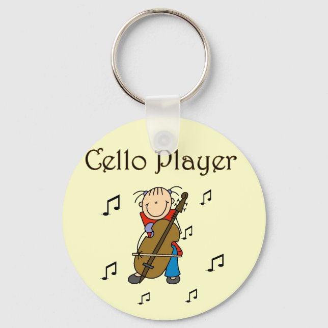 Cello Player Tshirts and Gifts Keychain (Front)