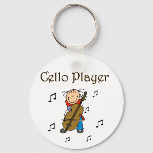 Cello Player Tshirts and Gifts Keychain