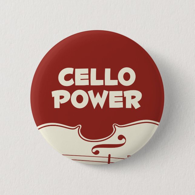 Cello Power! 2 Inch Round Button (Front)