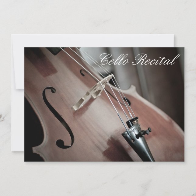 Cello Recital elegant stylish performance Invitation (Front)