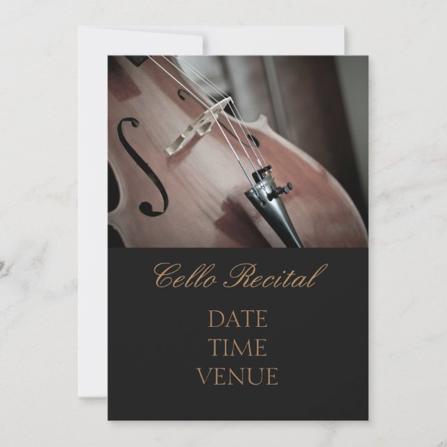 Cello Recital elegant stylish performance Invitation (Front)