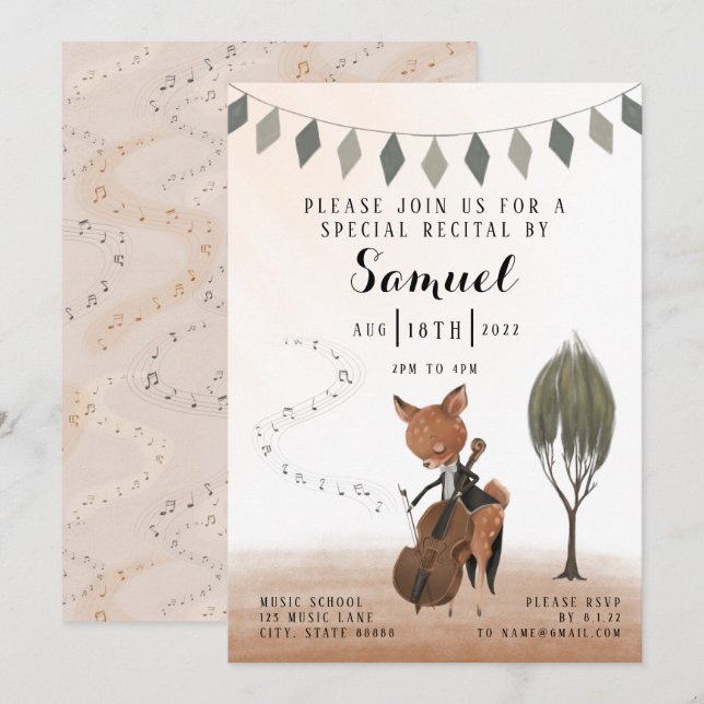 Cello Recital Invitation (Front/Back)