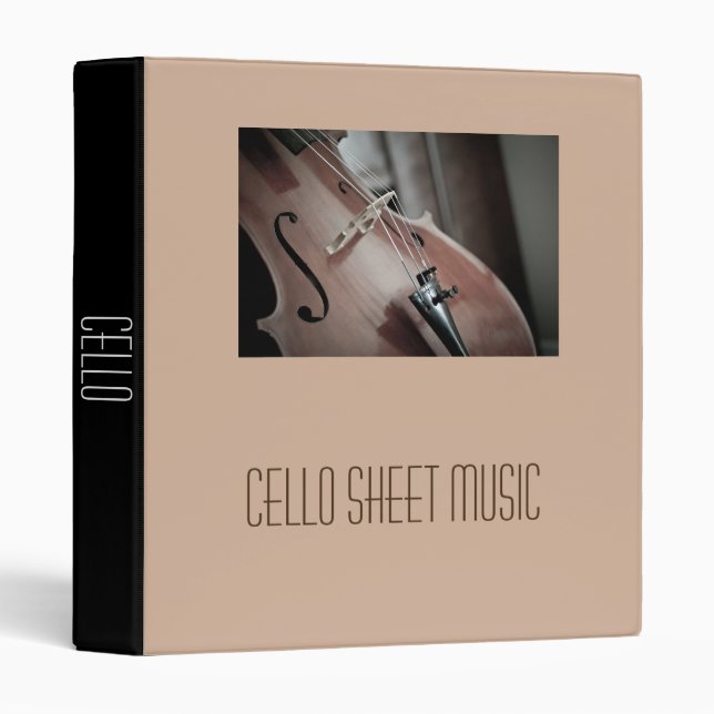 Cello Sheet Music student folder portfolio Binder (Front/Spine)