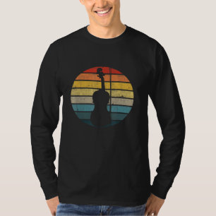Cello Silhouette On A Distressed Retro Sunset 2 T-Shirt